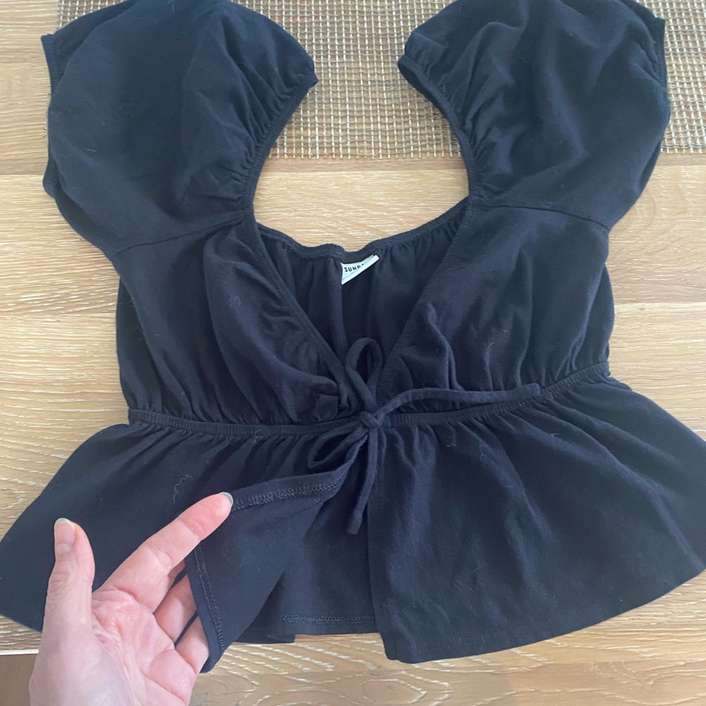 Sunday Best Black Puff Sleeve Top from Aritzia - Picture 8 of 8